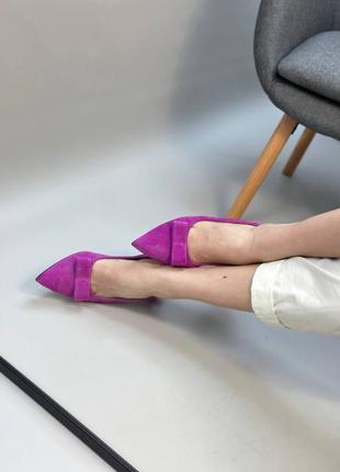 Эксклюзивные туфли из итальянской кожи и замши женские на каблуке6 фото