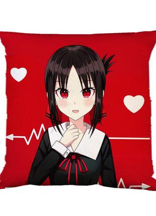 Подушка госпожа кагуя аниме в любви как на войне двухсторонняя 40х40 см (p0725)