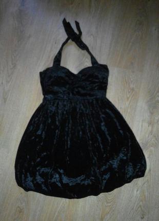 Платье черный бархат2 фото
