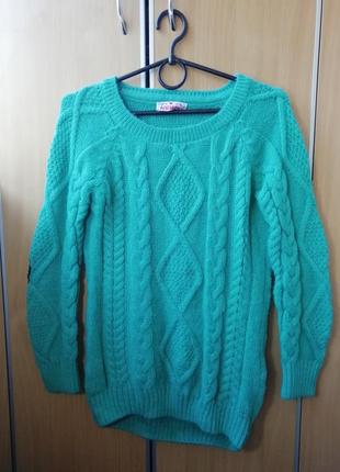 Тёплый бирюзовый свитер