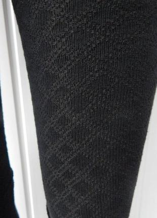 Женские ажурные вязаные колготки хлопок черные ромб  размер 48-50 укр3 фото