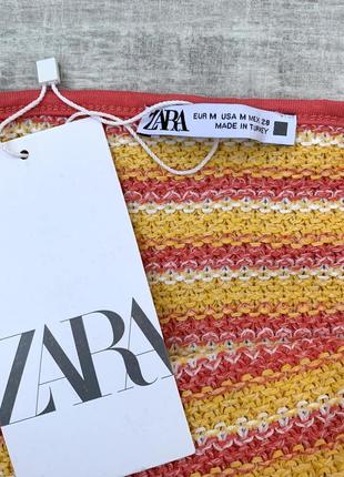 Бавовняне міді плаття сукня сарафан у рубчик zara в'язане плаття в смужку з бавовни та віскози7 фото