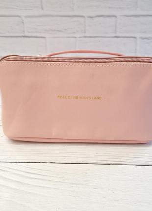 Косметичка-органайзер из эко-кожи розовая