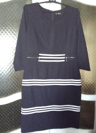 Платье коттоновое темно-синего цвета7 фото