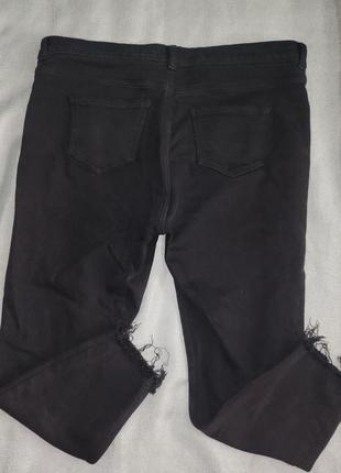 Черные рваные джинсы с завышенной талией hallie new look eu 46 uk 183 фото