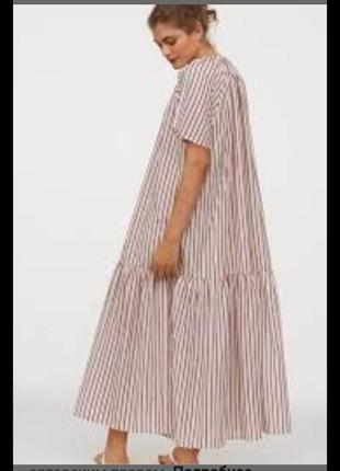 Новое натуральное платье макси h&m  premium ярусное платье батал длинное миди  шелк хлопок