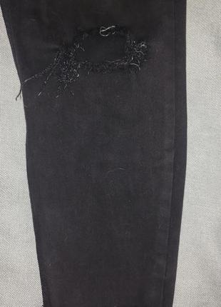 Черные рваные джинсы с завышенной талией hallie new look eu 46 uk 185 фото