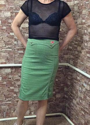 Спідниця пряма котон стрейч р.44-46