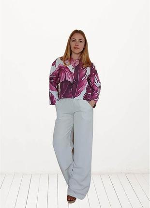 Костюм штани рубашка лен l 147-2 s