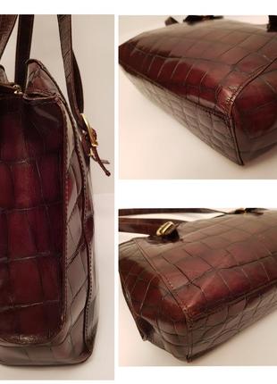 Made in italy! genuine leather! статусная роскошная кожаная сумка тиснение рептилия7 фото