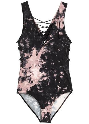 Боді з мармуровим принтом/боді з шнурівкою/боді майка/мармурова принт