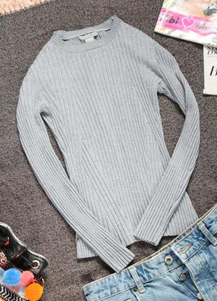 Серый свитер h&m кофта в рубчик 34 размер хс3 фото