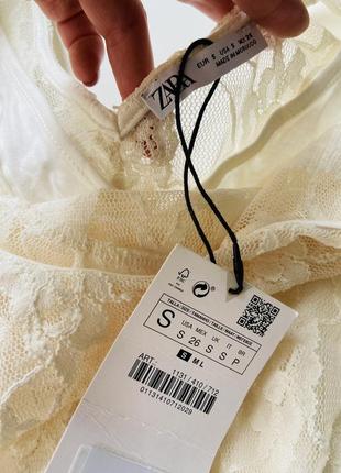 Кружевное платье zara, размер s🔥8 фото