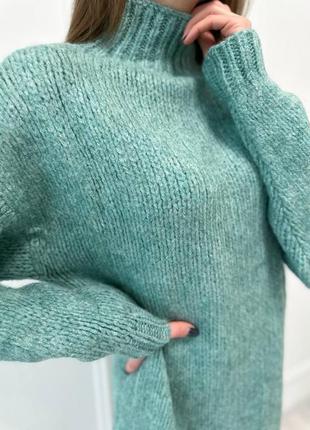 Мягкое, объемное, большая вязка туника, платье, свитер удлиненный3 фото