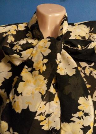 Шифонова блуза з бантом1 фото