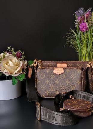 Сумка в стилі louis vuitton pochete multi brown/black