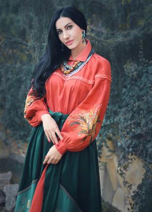 Етно-костюм з ручною вишивкою «царівна осінь»5 фото