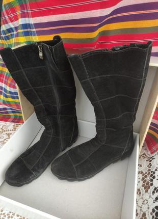 Чоботи чорні замшеві