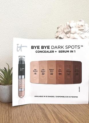 Оригінал пробник консилер it bye bye dark spots concealer + serum оригинал консолей1 фото