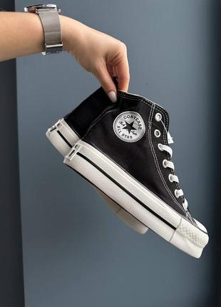 Converse lift black high чорні високі кеди масивна платформа конверс весна літо осінь демісезон черные кеды на высокой подошве