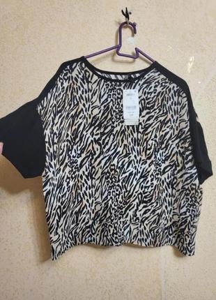 Блузка топ рубашка фуиболка тигровый принт2 фото