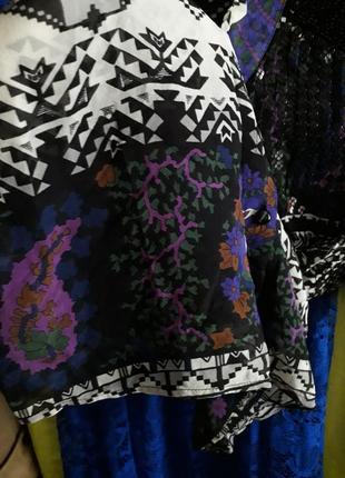 Шикарная шелковая итальянская пурпурный блуза "этно"стиль стеклярус пайетки оригинал pinko4 фото