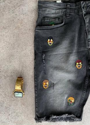 Мужские джинсовые шорты серые / стильные молодежные шорты на лето3 фото