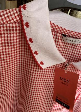 Платье в клеточку, 12-13 лет, m&s, 158 см, поло, plus fit, школьное5 фото