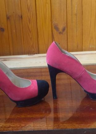 Розово- черные туфли3 фото