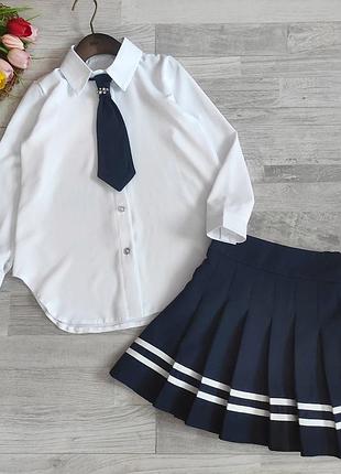 Школьный комплект блуза и юбка тенниска