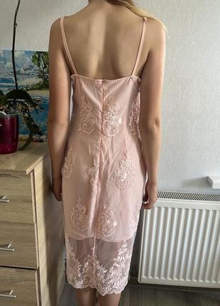 Платье нежно розовое4 фото