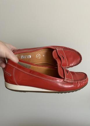 Мокасини ara 39 розмір g повнота шкіра лак червоні туфлі1 фото