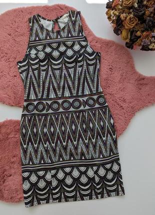Платье с открытой спинкой h&amp;m в геометрический орнамент принт сарафан