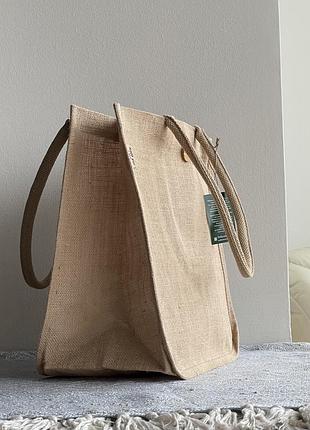 Сумка джутовая шоппер для покупок без принта