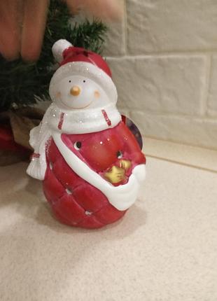 Красивий свічник сніговик з блискітками christmas decorations. нідерланди.