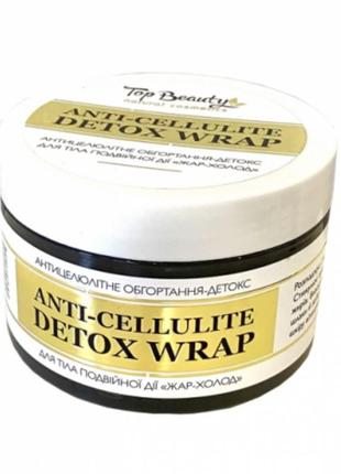 Антицелюлітне обгортання для тіла подвійної дії «жар-холод» top beauty anti-cellulite detox wrap, 250 мл2 фото