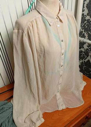 Блузка нежно кремовая1 фото