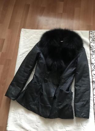 Дублянка шкіряна дублянка зимова куртка натуральне хутро овчина парку шуба