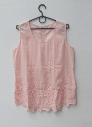 Легкая хлопковая вышитая блузка