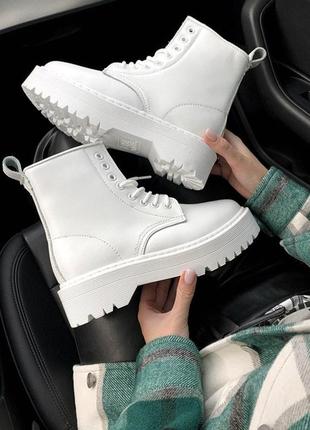 Ботинки dr.martens jadon mono white ( fur ) (зима)1 фото