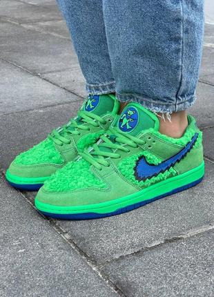 Мужские кроссовки nike sb dunk x grateful dead bears green