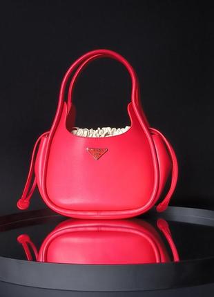 Сумка в стилі prada leather handbag red