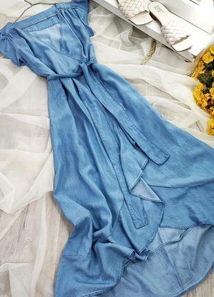 Асимметричное платье из тоненького джинса