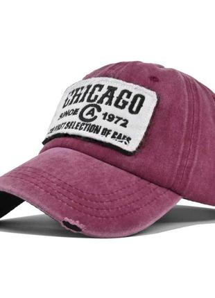 Кепка бейсболка chicago (чикаго) з вигнутим козирком чорна, унісекс wuke one size4 фото