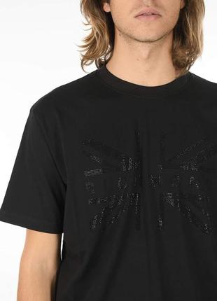 Мужская футболка johnmond черного цвета, с аппликацией из страз,3 фото