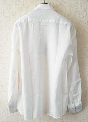 Чоловіча сорочка paul & shark (італія), білого кольору із нормандського льону2 фото