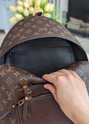 Жіночий рюкзак  місткий знову в наявності коричневий+ корич. карман6 фото