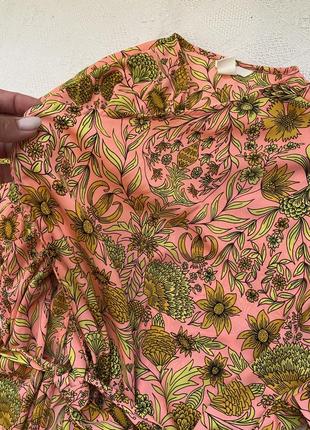 Пляжная туника накидка халат в цветочный принт от hm m/l5 фото