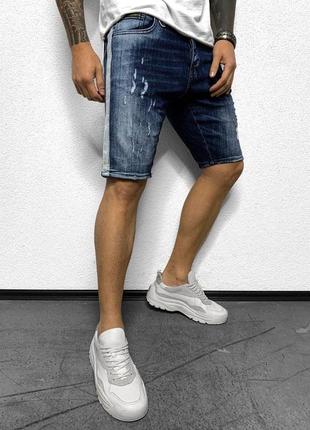 Мужские джинсовые шорты синего цвета