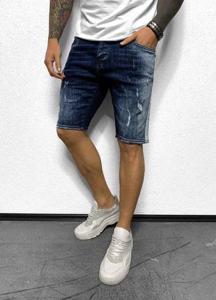Мужские джинсовые шорты синего цвета